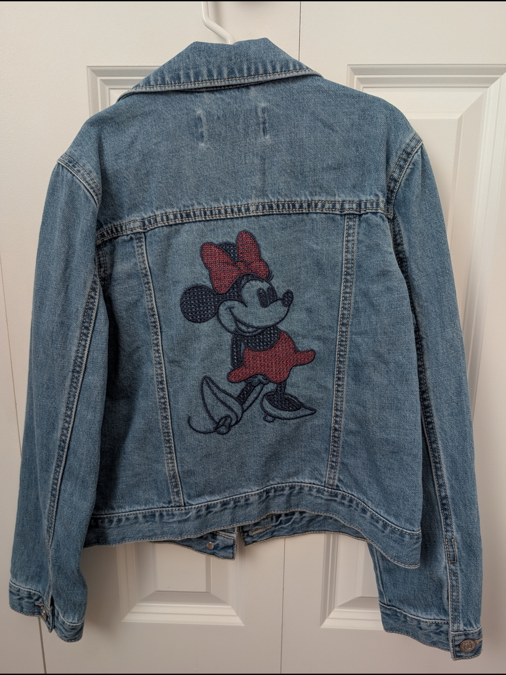 GAP Blue Denim Jacket with Red Minnie Embroidery